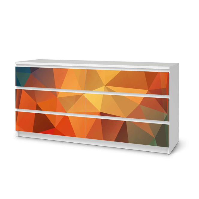 Möbelfolie IKEA Malm Kommode 6 Schubladen (breit) - Polygon- Bild 1