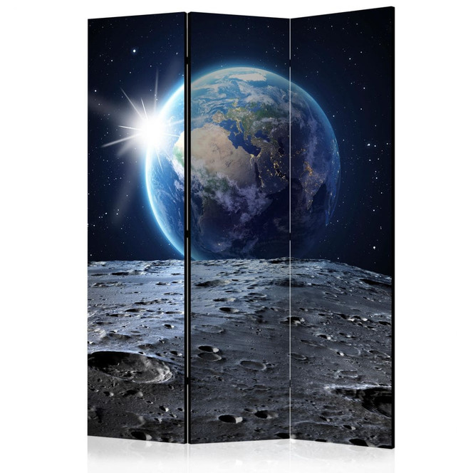 Paravent, Raumteiler freistehend, Trennwand - Blick auf den Blauen Planeten