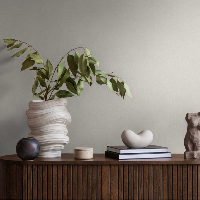 Unitapete mit Leinen-Optik Beige – Strukturierte Vliestapete – Einfarbig & dezent