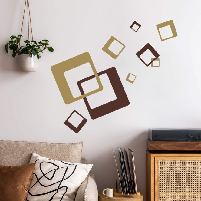 Wandtattoo Retro Quadrate (2-farbig)