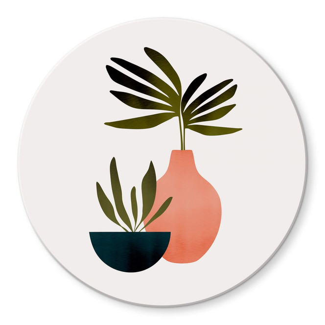 Glasbild Kubistika - Skandinavisches Stillleben - Rund