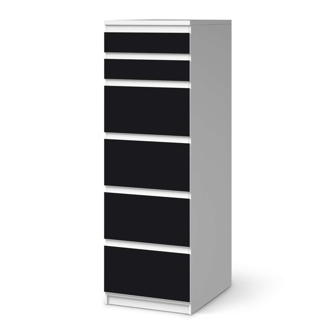 Klebefolie IKEA Malm Kommode 6 Schubladen (schmal) - Schwarz- Bild 1
