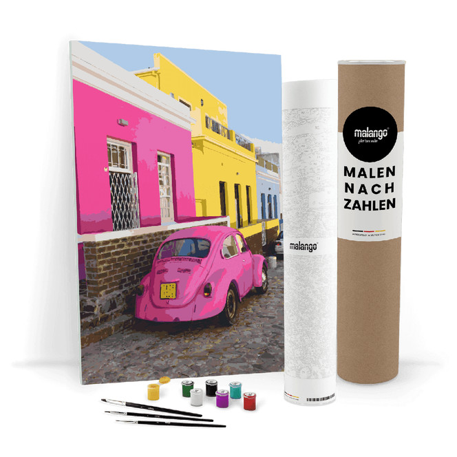 Malen nach Zahlen Leinwandbild - Käfer pink