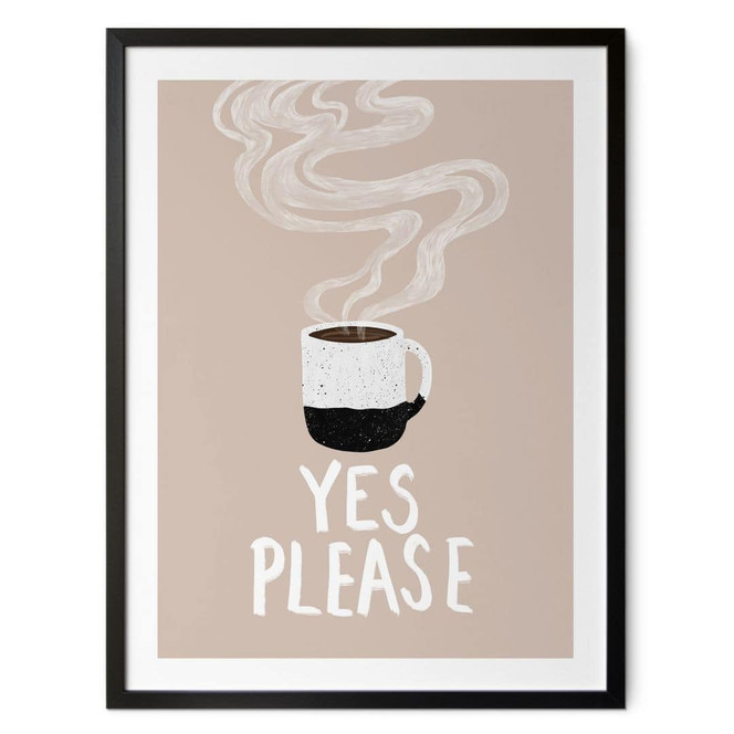 Poster für die Küche - Heisse Tasse Kaffee am Morgen - EMELIEmaria