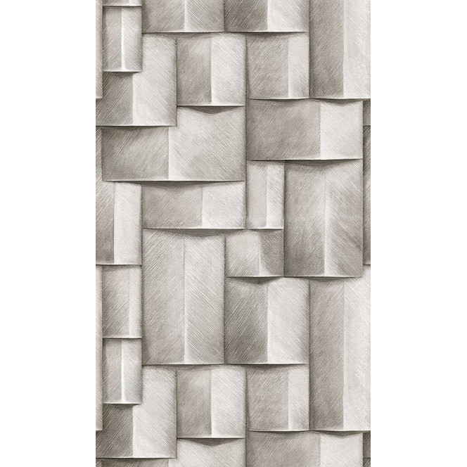 Vliestapete mit Holzmotiv geometrisch weiss, schwarz 3D-Optik 2.70 x 1.59 m