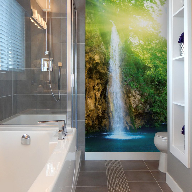 Fototapete - Blue Waterfall - 192x260cm - Bild 1