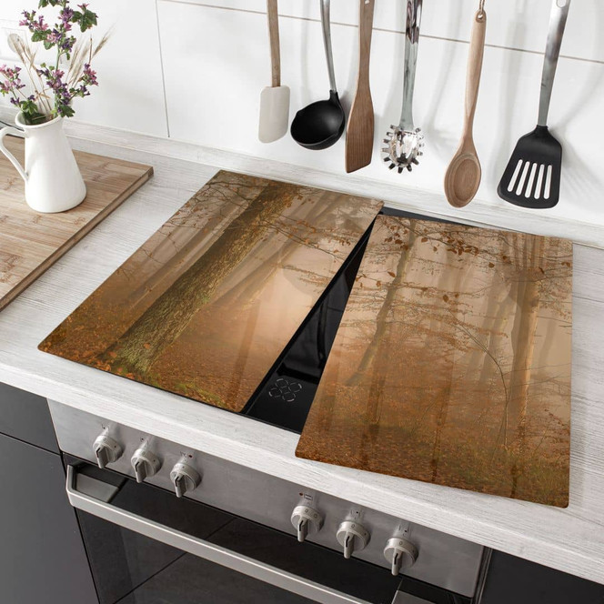 Herdabdeckplatte Dunst und Licht im herbstlichen Wald - Maier