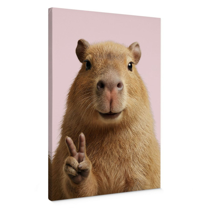 Leinwandbild Peace Capybara