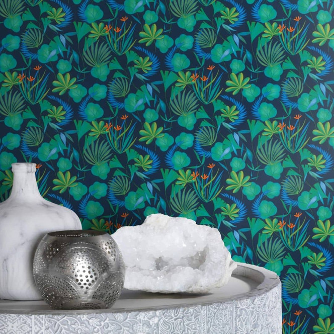 Rasch Vliestapete, Mustertapete Salsa azurblau