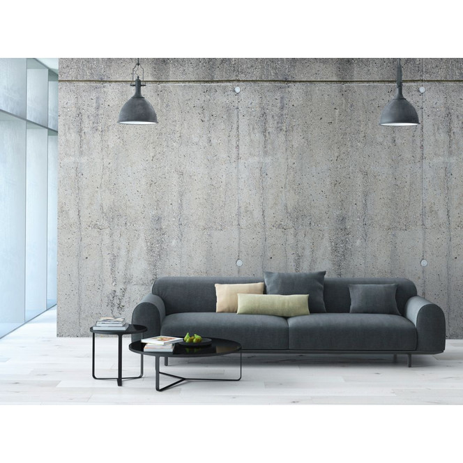 Fototapete Betonwand grau grün - Vliestapete Industrial Livingwalls - matt und glatt