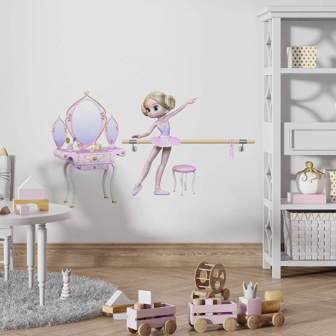 Wandtattoo Agullo - Ballerina & Schminktisch