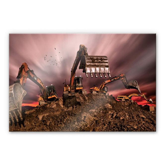 Acrylglasbild Majkut - Arbeit auf der Baustelle