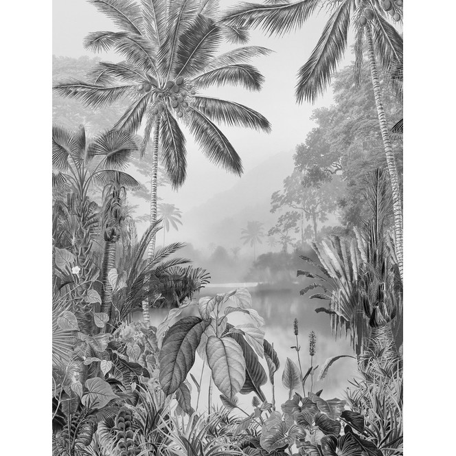 Fototapete Lac Tropical Black & White