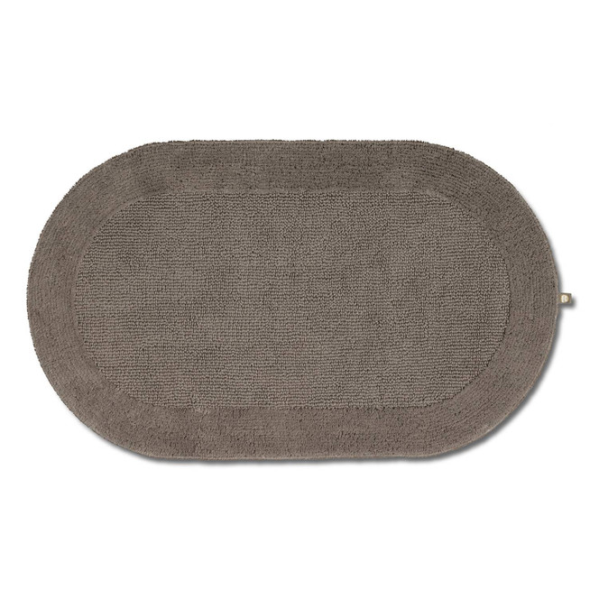 Exquisit Badteppich Oval Wunschmass in Taupe 58