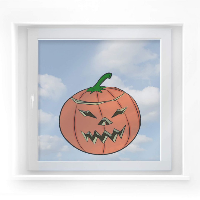 Fensterbild Kürbiskopf 1