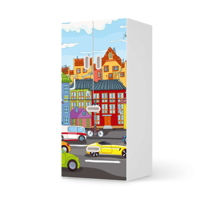 Möbelfolie IKEA Stuva / Fritids - 2 Schubladen und 2 kleine Türen - City Life- Bild 1
