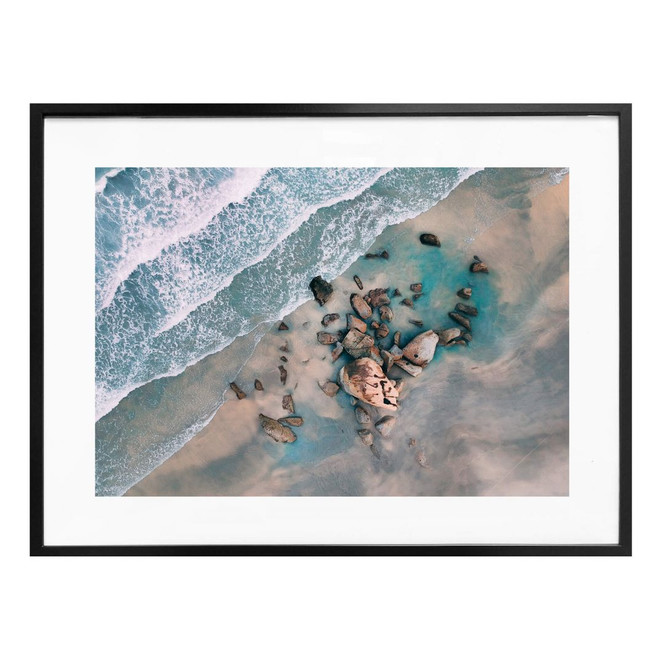 Poster Der Blick von oben: Steine am Strand