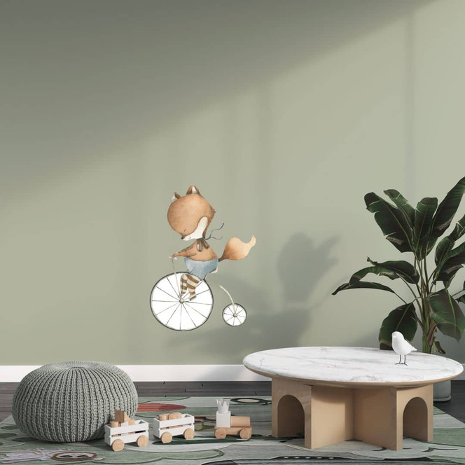 Wandtattoo Fuchs auf dem Einrad