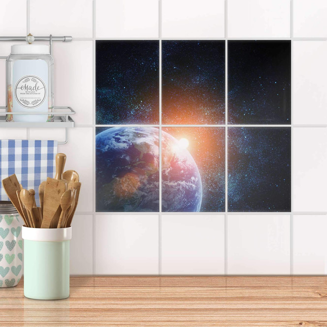 Fliesenaufkleber hoch - Sunrise - 6er Set
