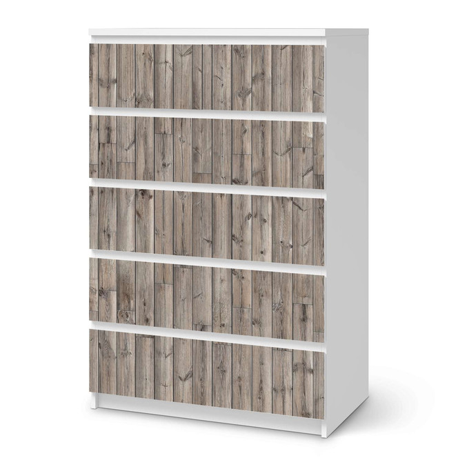 Möbel Klebefolie IKEA Malm Kommode 6 Schubladen (hoch) - Dark washed- Bild 1