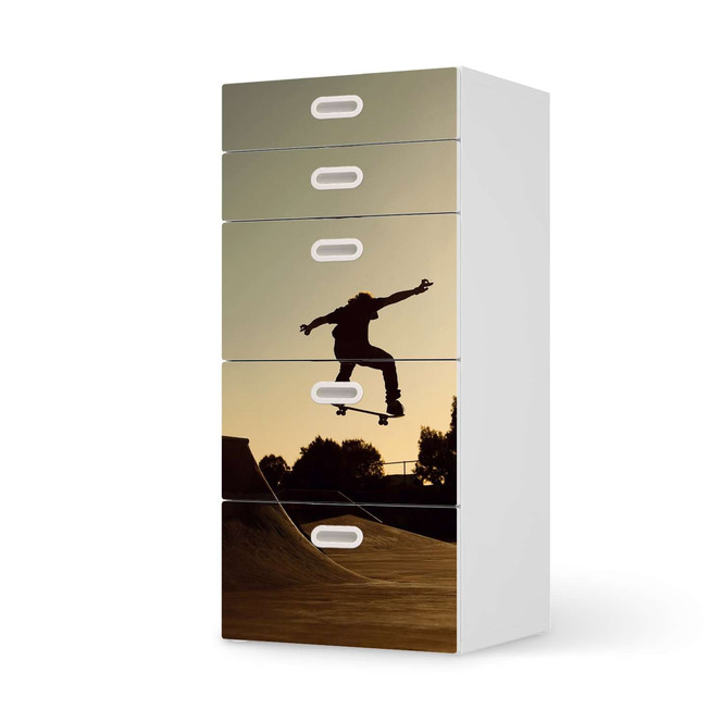 Möbel Klebefolie IKEA Stuva / Fritids Kommode - 5 Schubladen - Skater- Bild 1
