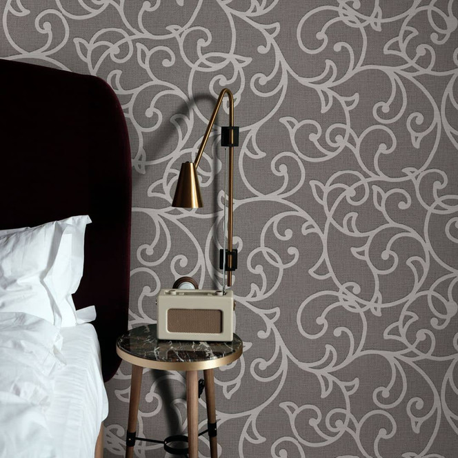 Ornamenttapete Opus braun