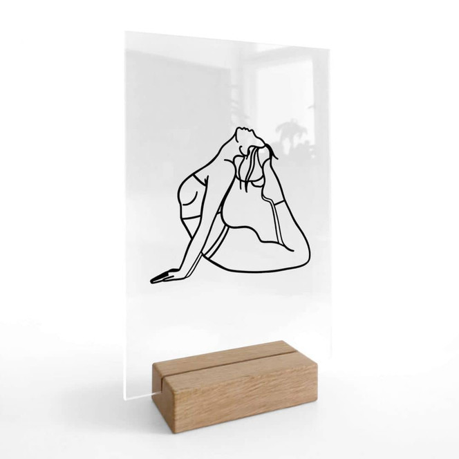 Tischaufsteller Yoga - Königskobra Line Art