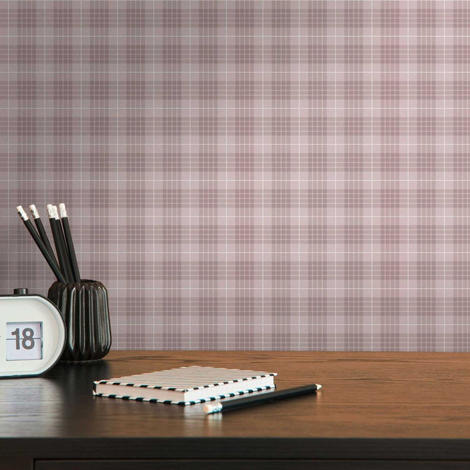 Vliestapete karriert im Retro-Look Weiss Grau - Vintage Karo-Tapete modern