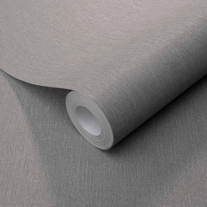 Vliestapete Unitapete mit feiner Längstruktur  in grau
