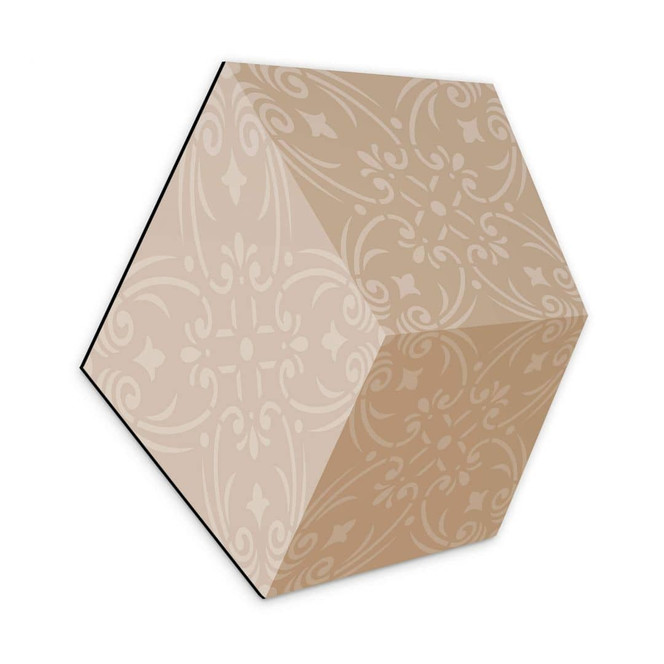 3D Hexagon - Alu-Dibond Braun Muster