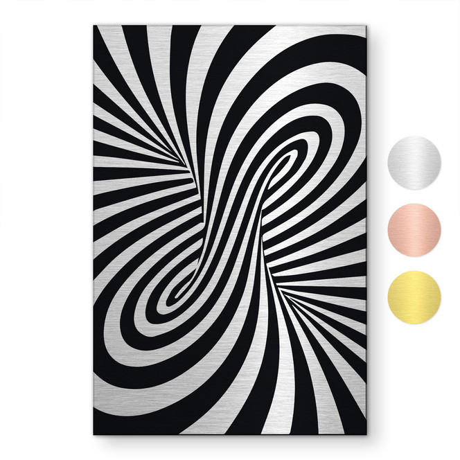 Alu-Dibond gebürstet mit Gold-, Silber- & Kupfereffekt - Optische Retro Illusion