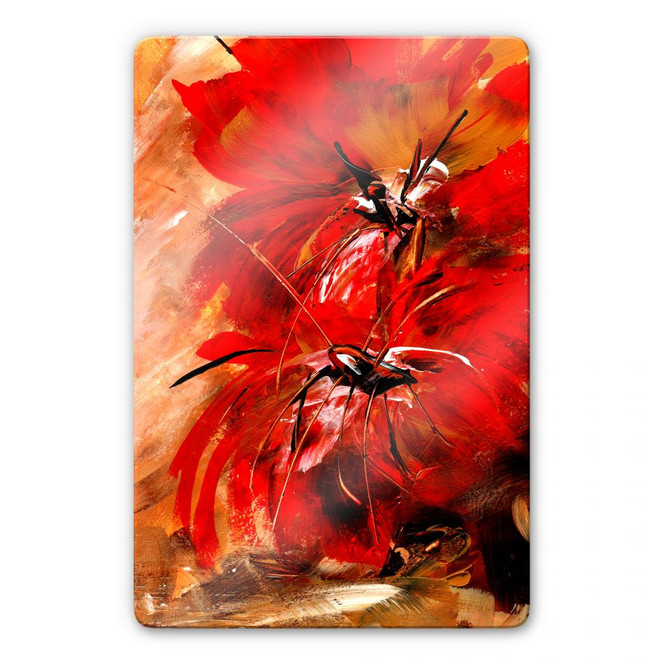 Glasbild Niksic - Feuerblumen