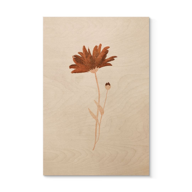 Holzbild Wildblume abstrakt - Goed Blauw