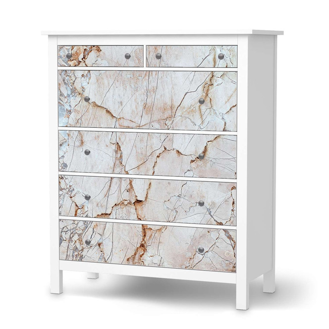 Klebefolie IKEA Hemnes Kommode 6 Schubladen - Marmor rosa- Bild 1