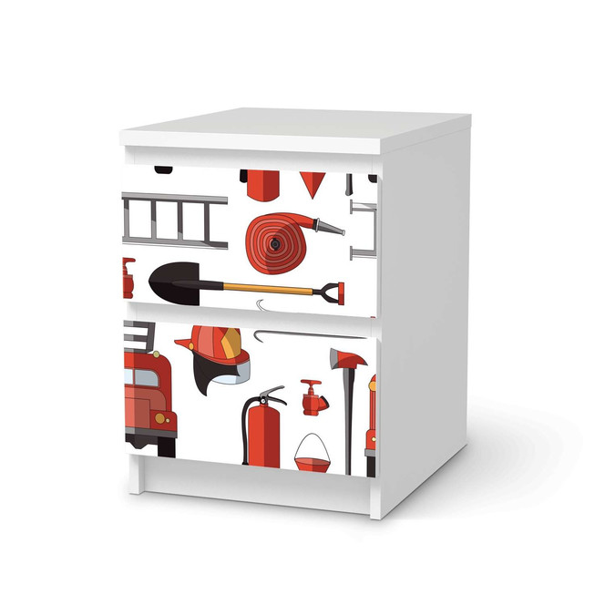 Möbelfolie IKEA Malm Kommode 2 Schubladen - Firefighter- Bild 1