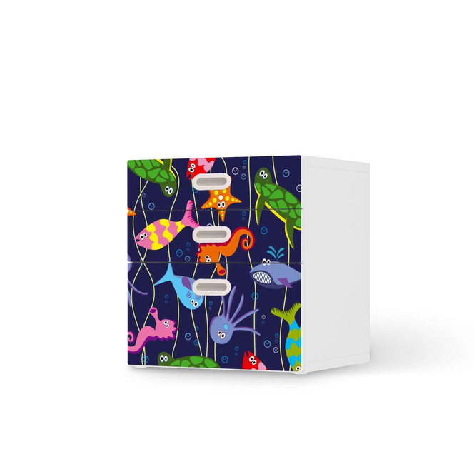 Folie IKEA Stuva / Fritids Kommode - 3 Schubladen - Underwater Life- Bild 1