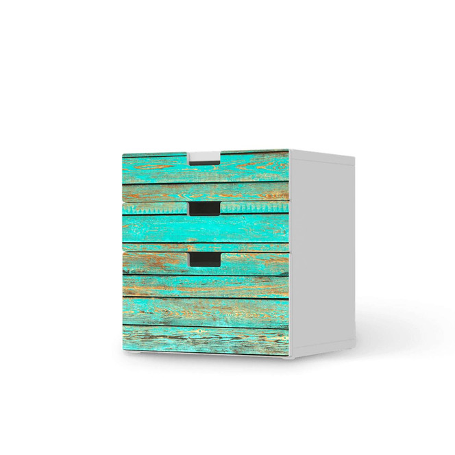 Folie IKEA Stuva / Malad Kommode - 3 Schubladen - Wooden Aqua- Bild 1