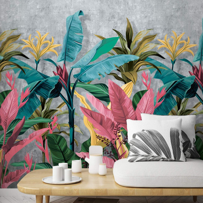 Fototapete mit Blumentotiv, Blumentapete Grau 2.70 x 1.59 cm