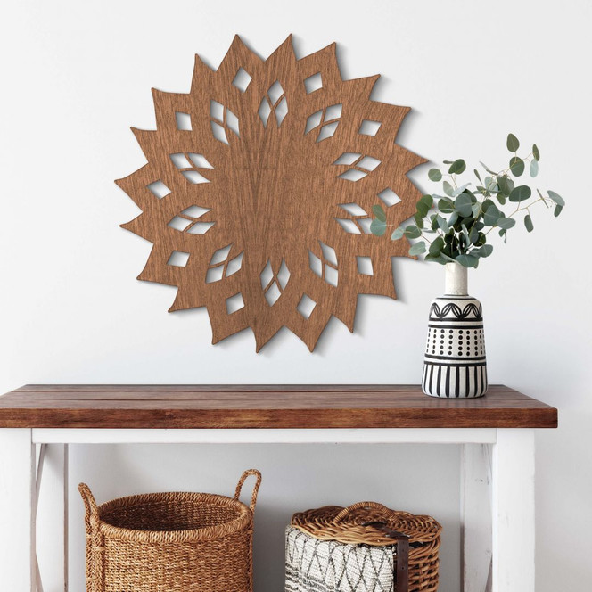 Holzkunst Mahagoni - Mandala Sonne 02