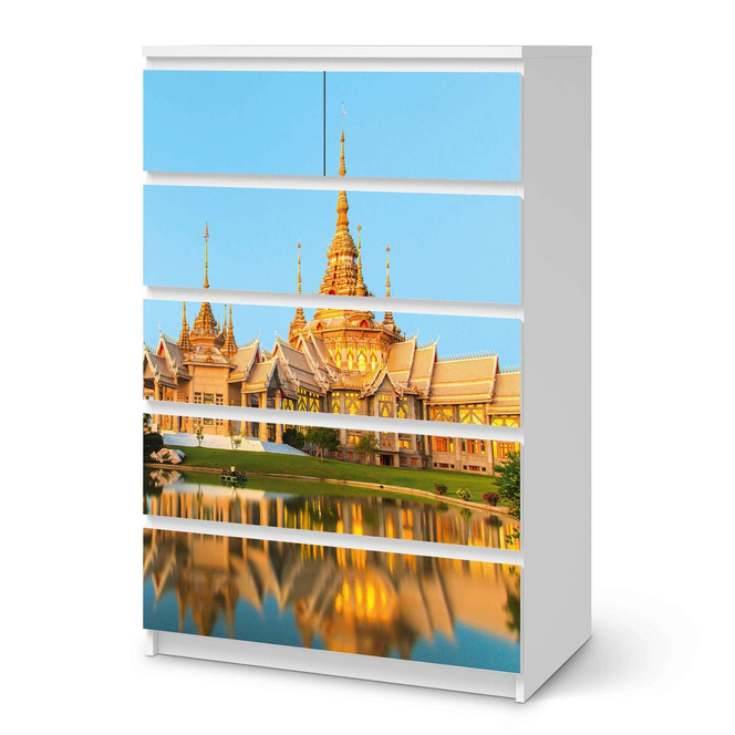 Möbel Klebefolie IKEA Malm Kommode 6 Schubladen (hoch) - Thailand Temple- Bild 1