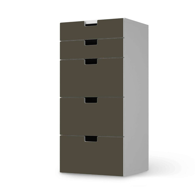 Möbel Klebefolie IKEA Stuva / Malad Kommode - 5 Schubladen - Braungrau Dark- Bild 1