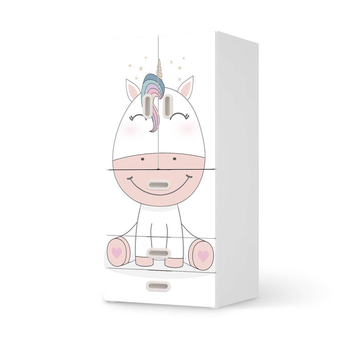Möbelfolie IKEA Stuva / Fritids - 3 Schubladen und 2 kleinen Türen - Baby Unicorn- Bild 1