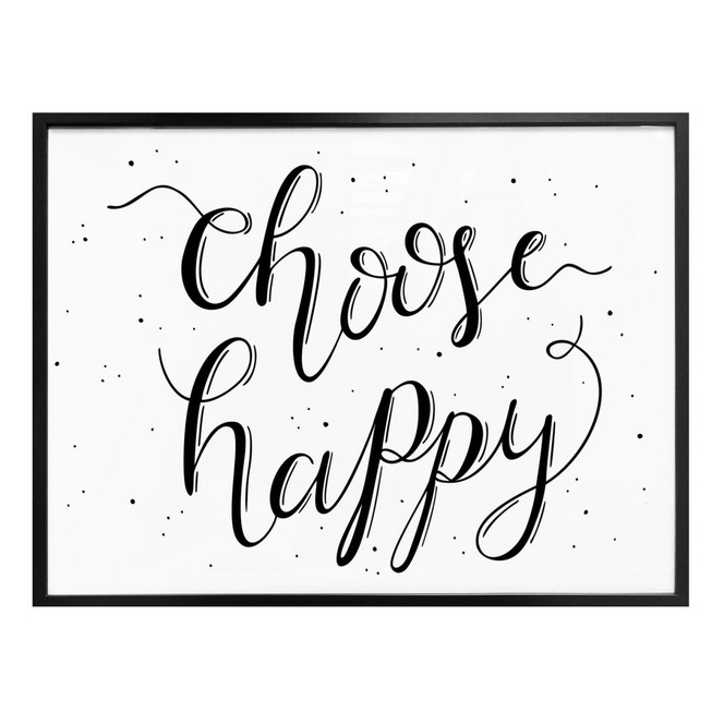 Poster Choose Happy - weiss