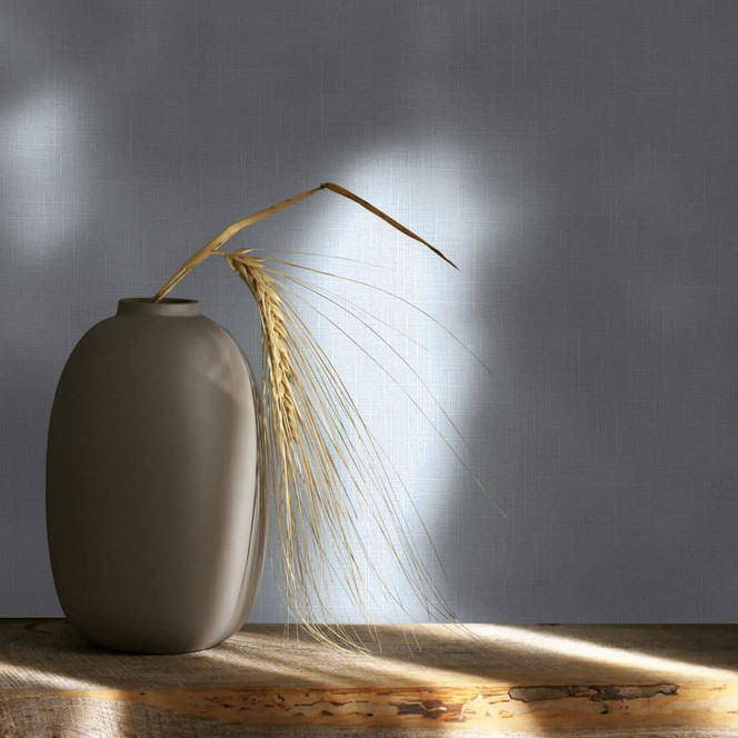 Vliestapete Textil, Struktur Uni Modern matt in Grau