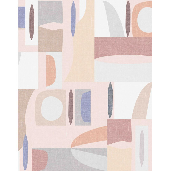 Fototapete Bildtapete Abstrakte Geometrie in Beige Rosé und Blau Modern 2.7 x 2.12 m