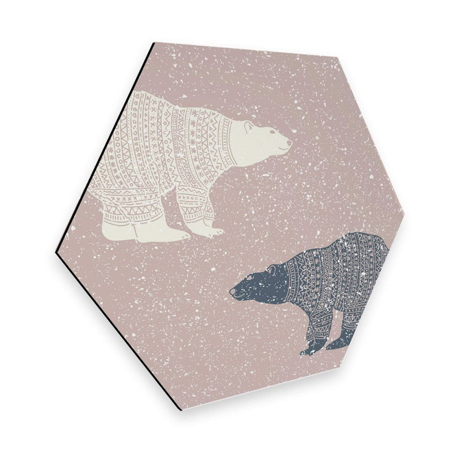 Hexagon - Alu-Dibond Polarbären