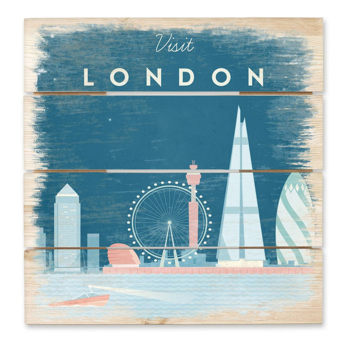 Holzbild Rivers - London - 40 x 41.5 cm