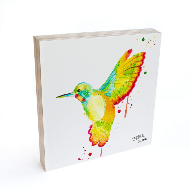 Holzbild zum Hinstellen - Buttafly - Kolibri - 15x15cm - Bild 1