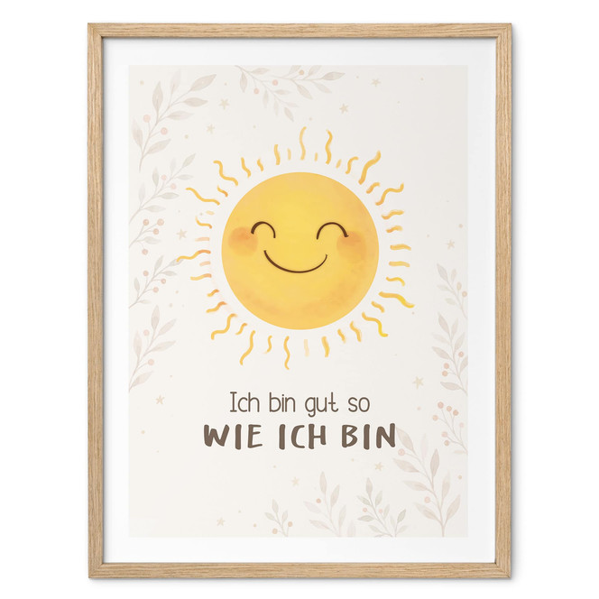 Kinder-Poster "Ich bin gut so wie ich bin" mit Sonne
