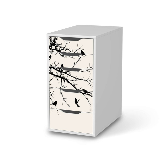 Klebefolie IKEA Alex 5 Schubladen - Tree and Birds 1- Bild 1